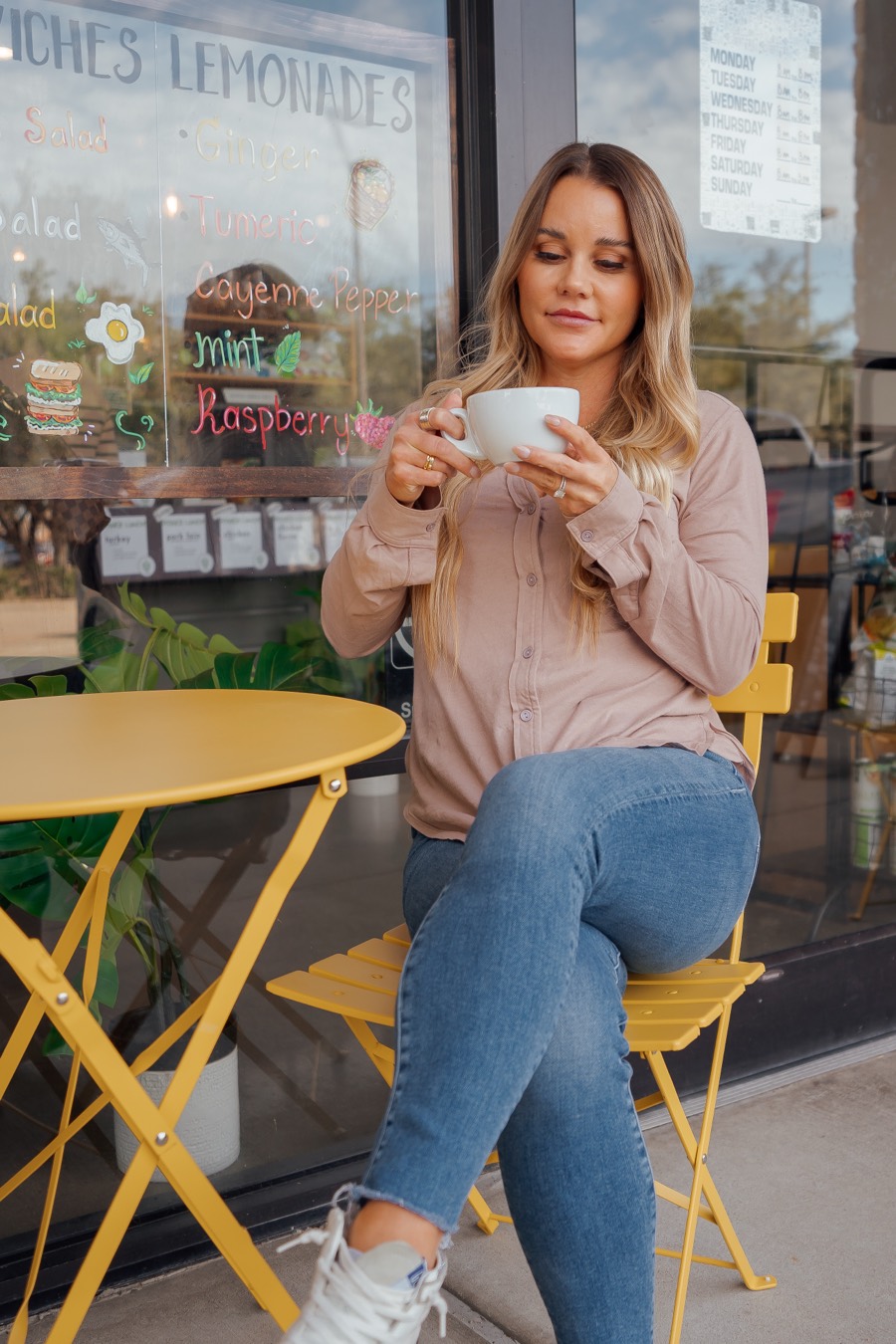 Guest enjoying coffee at Green Lane Co.
